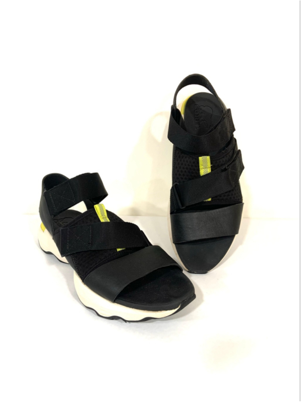 SORELWomen's Black White & Yellow Sport Sandals (Sz 10 / 41)
